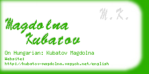 magdolna kubatov business card